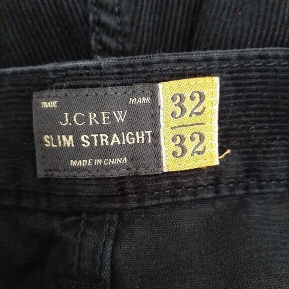 J.CREW 100% Cotton Slim Straight Leg Corduroy Pants Black Men's Sz 32 - Picture 10 of 11